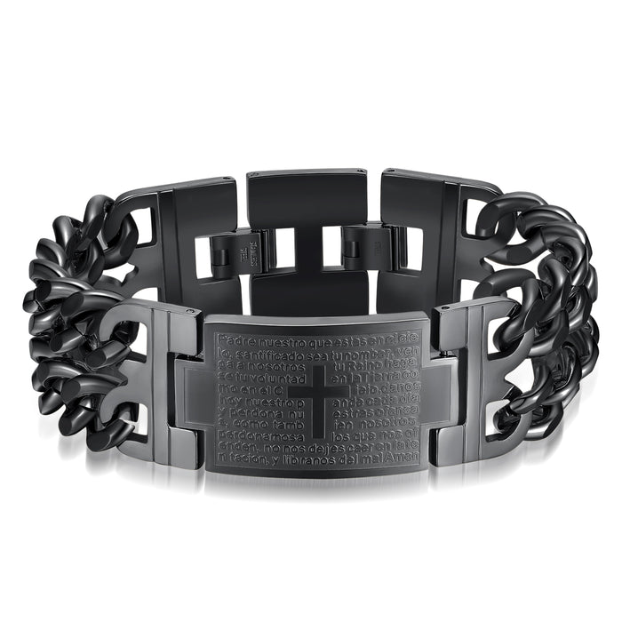 Classic men's Spanish cross titanium steel bracelet