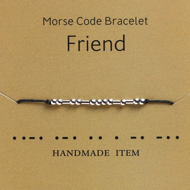 Morse Code Bracelets for Women Funny Inspirational Jewelry Gifts for Her Mom Daughter Sister Best Friend Adjustable Silk Beaded Wrap Bracelet