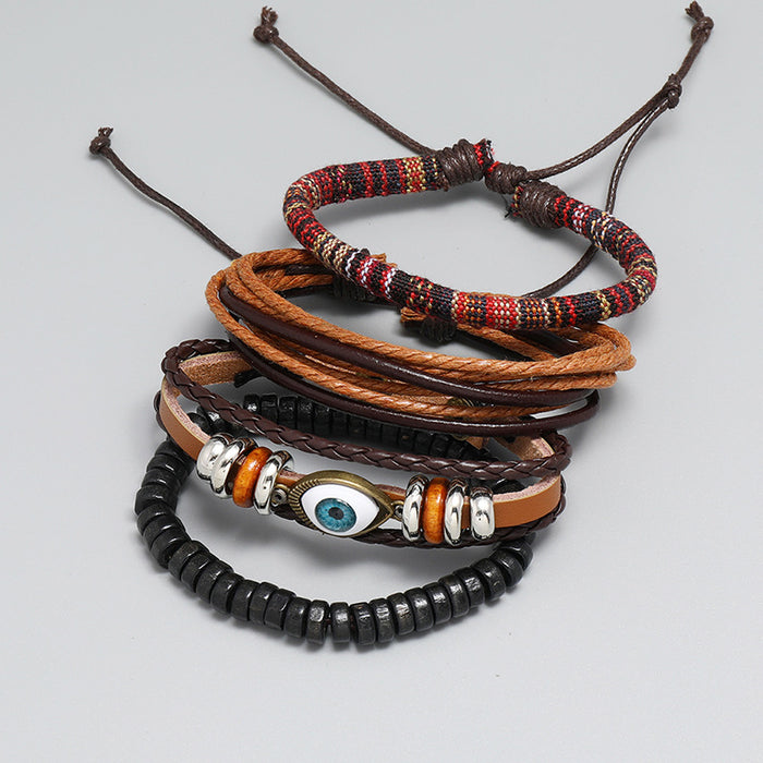 Boho Style Retro Woven Eye Bracelet (One Set)