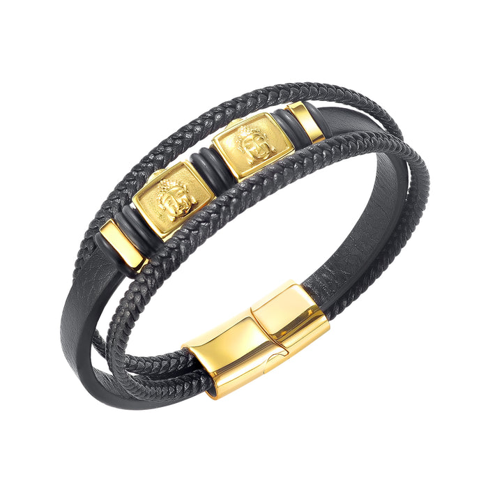 Fashion Retro Magnetic Buckle Leather Bracelet