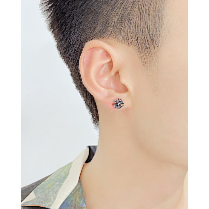 New fashion retro cross earrings hip-hop style stainless steel earrings for men and women