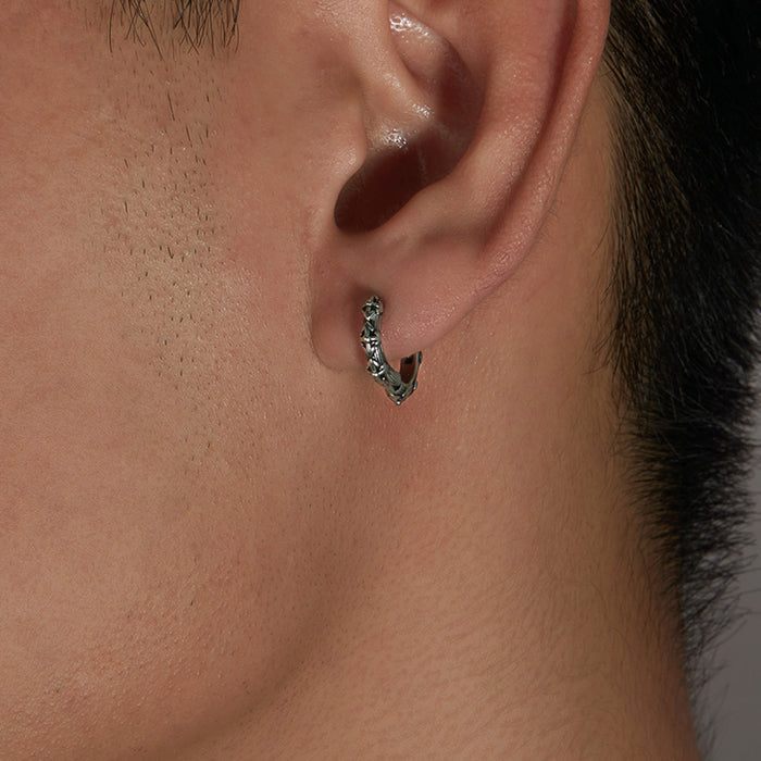 New simple hip-hop cross earrings, stainless steel men's and women's all-match trendy earrings