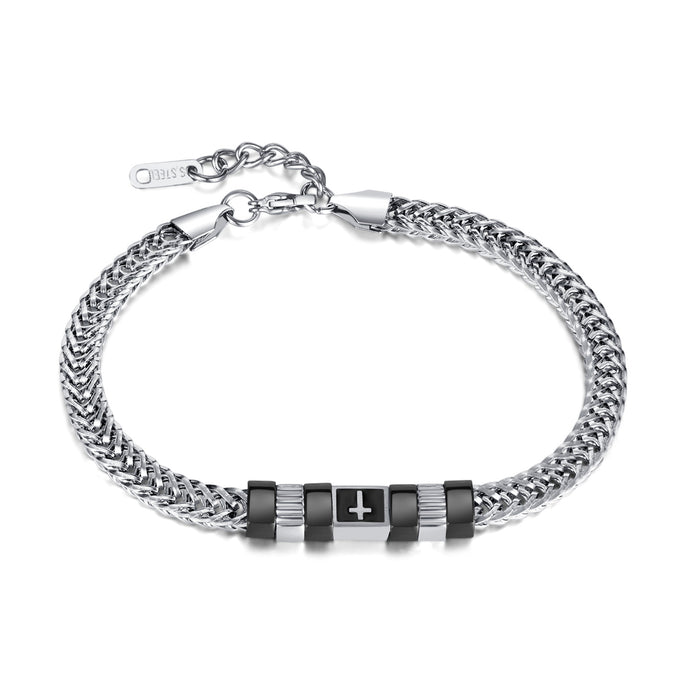 Hip-hop style stainless steel accessories personalized retro cross titanium steel bracelet