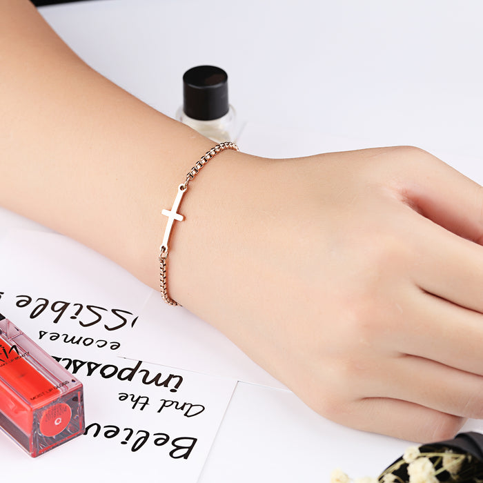 New simple girls cross friendship bracelet birthday gift adjustable length