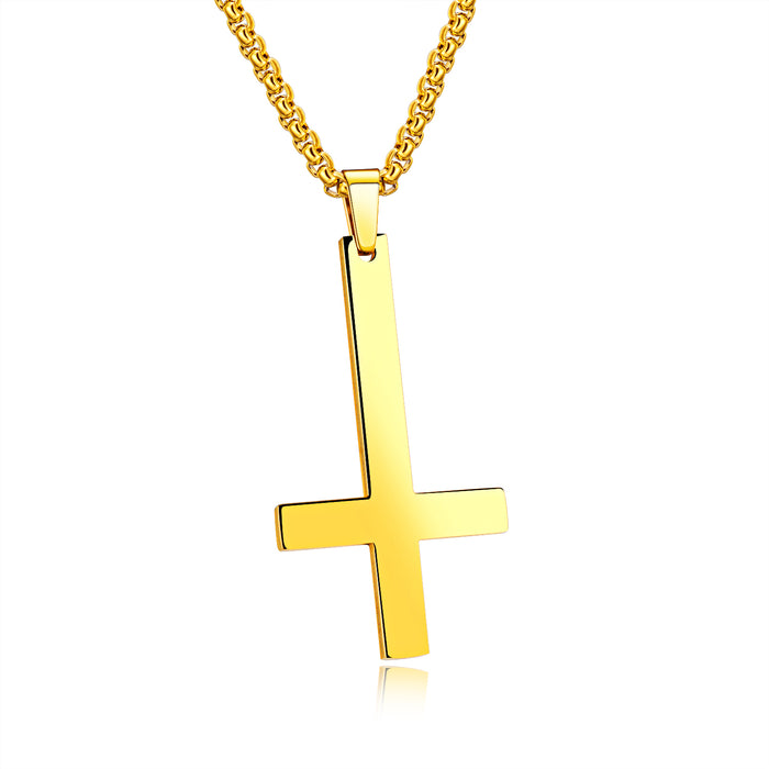 New stainless steel inverted cross pendant personalized men's accessories