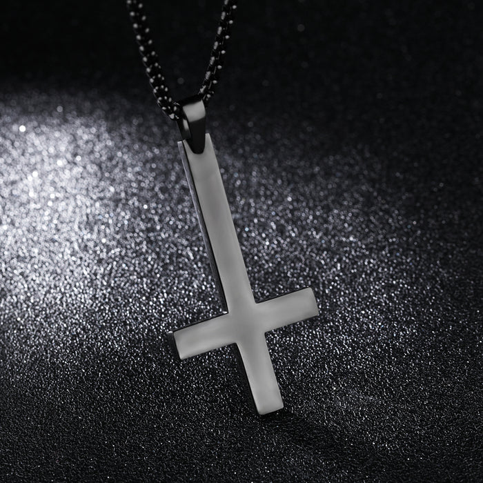New stainless steel inverted cross pendant personalized men's accessories