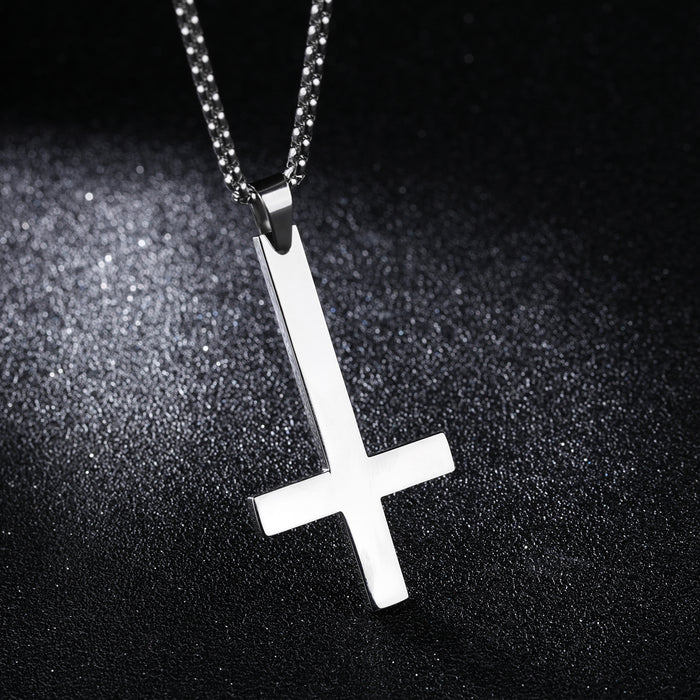 New stainless steel inverted cross pendant personalized men's accessories