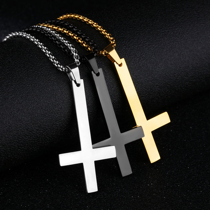 New stainless steel inverted cross pendant personalized men's accessories