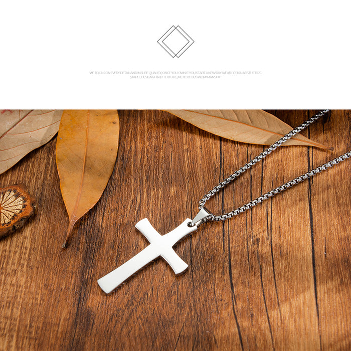 New personalized rock punk style stainless steel cross necklace