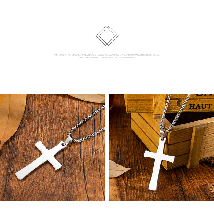 New personalized rock punk style stainless steel cross necklace