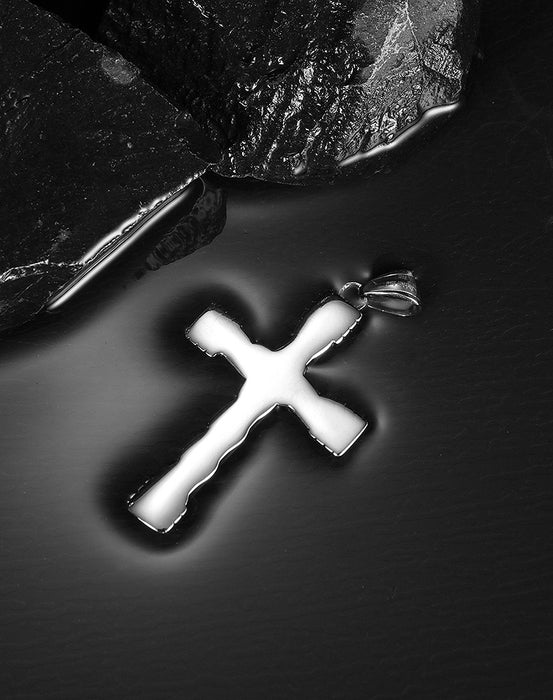 New twist-shaped cross pendant street personality hip-hop style titanium steel men's necklace