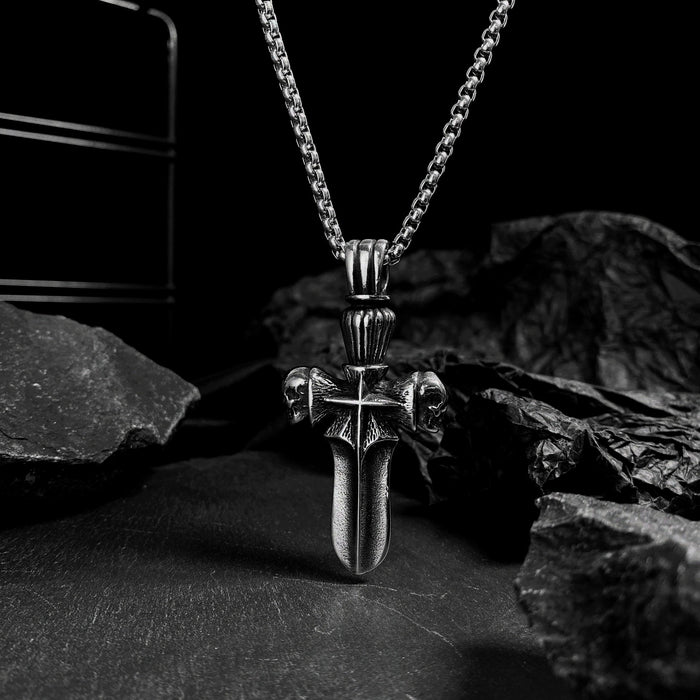 Personalized Cross Stainless Steel Skull Men's Titanium Steel Necklace