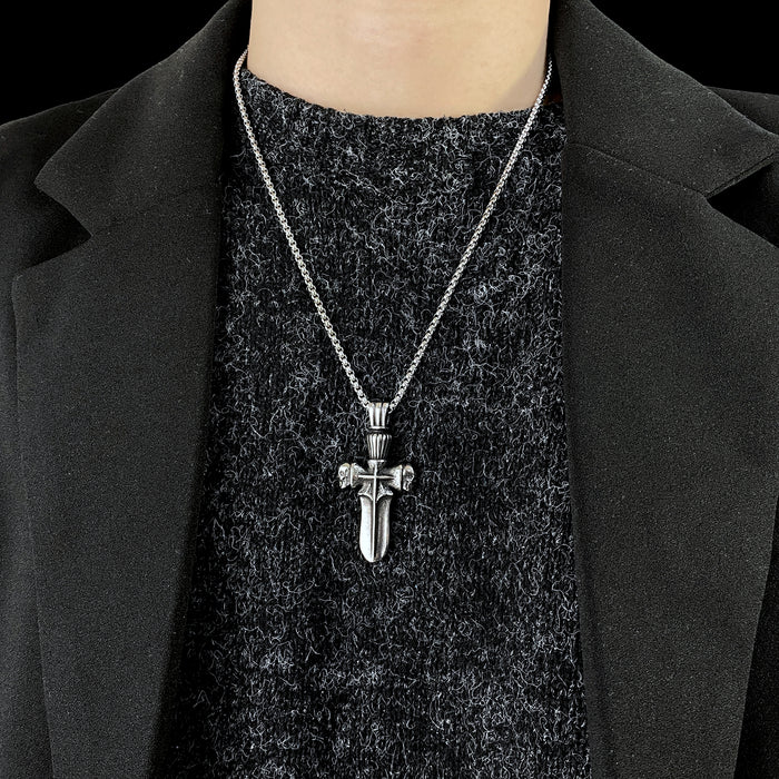 Personalized Cross Stainless Steel Skull Men's Titanium Steel Necklace