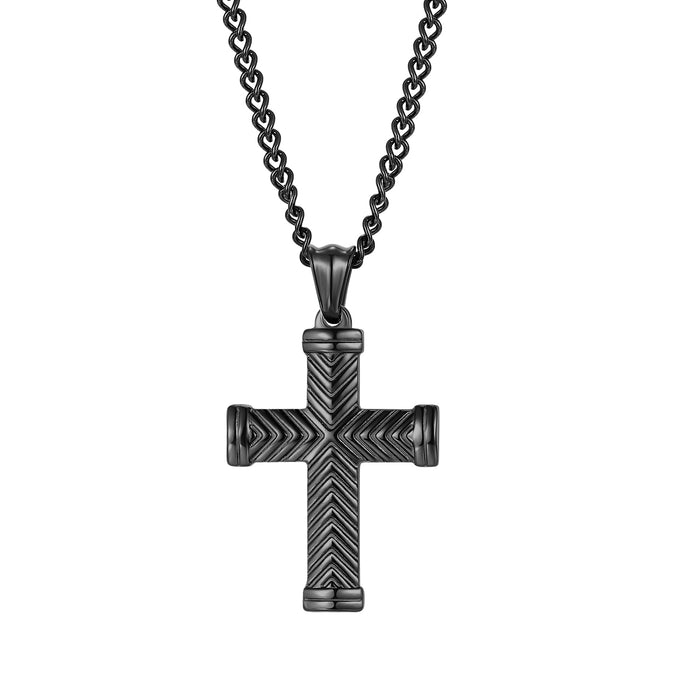 Retro Hip Hop Cross Pendant Street Classic New Stainless Steel Necklace
