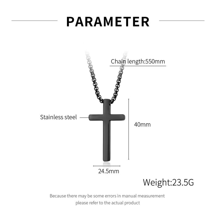 New simple and personalized glossy titanium steel cross accessories hip-hop men's necklace