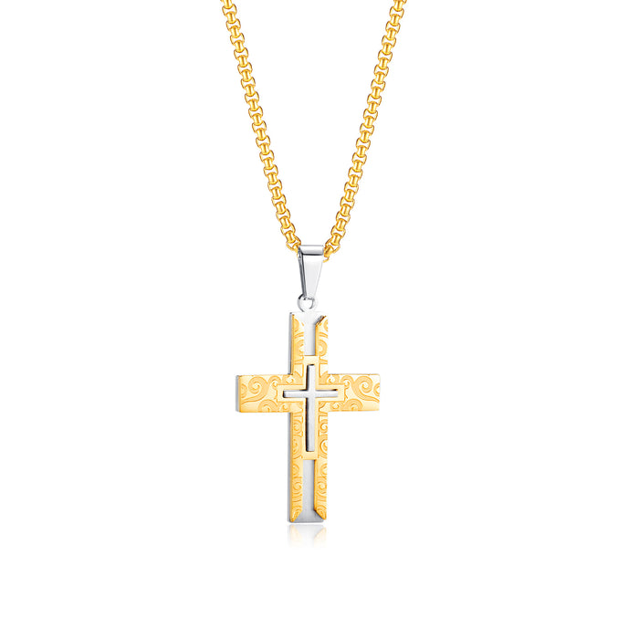 Cross Fashionable Men's Personalized Versatile Stainless Steel Necklace