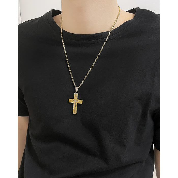 Cross Fashionable Men's Personalized Versatile Stainless Steel Necklace