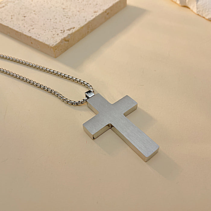Hot selling personalized summer stainless steel color dripping cross men's hip hop titanium steel necklace