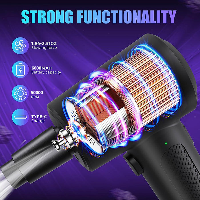 Revolutionary Electric air Duster: Cordless Electric Air Blower Cleaner - Ideal for Computers, Keyboards, Home, Car, and Office - Rechargeable, Portable, and Powerful!