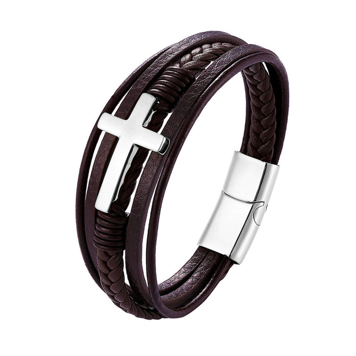 High-quality Leather Handmade Personalise  Cross Bracelets-Limited Edition