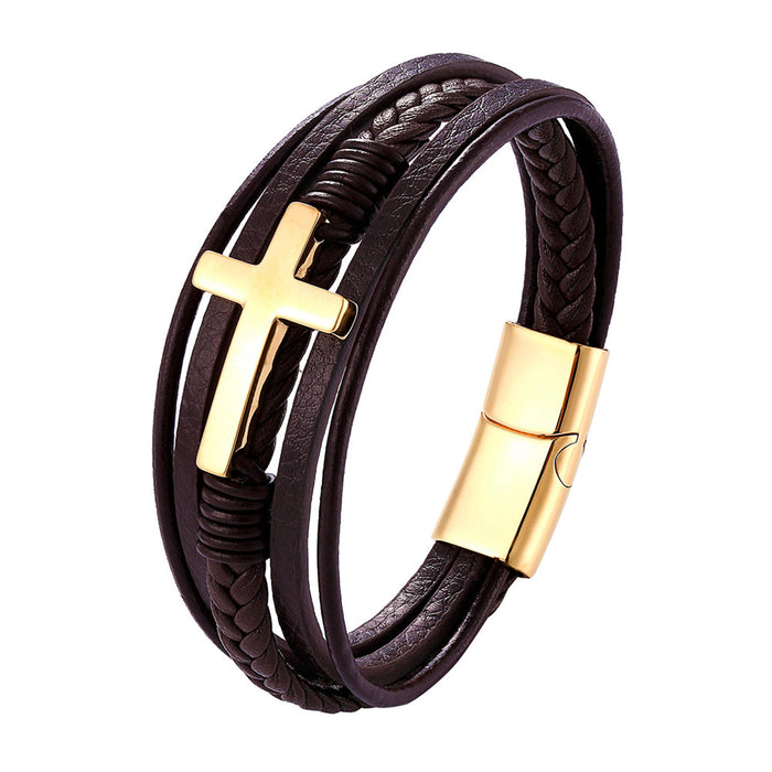 High-quality Leather Handmade Personalise  Cross Bracelets-Limited Edition