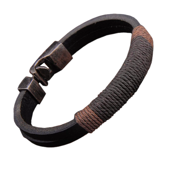 Vintage Hemp Wrap Men's Leather Bracelet