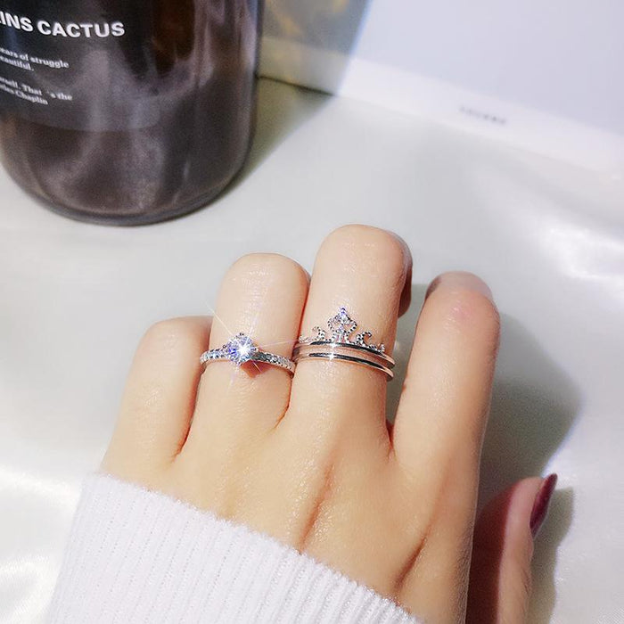 ✨Two-layer Crown Heart Ring♕adjustable