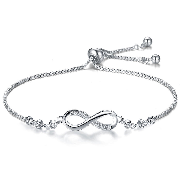 Fashion Stainless Steel Infinity Bracelets On Hand Fine Elegant Adjustable Bracelets For Woman