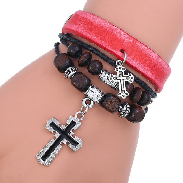 Personalized Beaded Multi-layer Bracelet Minimalistic Retro Couples Leather Bracelet