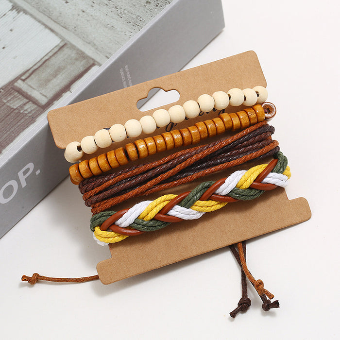 Retro Hand-woven Simple Hemp Rope Bracelet (One Set)