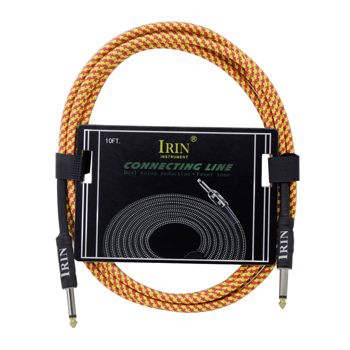 IRIN 6m/20ft 6.35mm Male to Male Straight Braided AMP Instruments Audio Cable