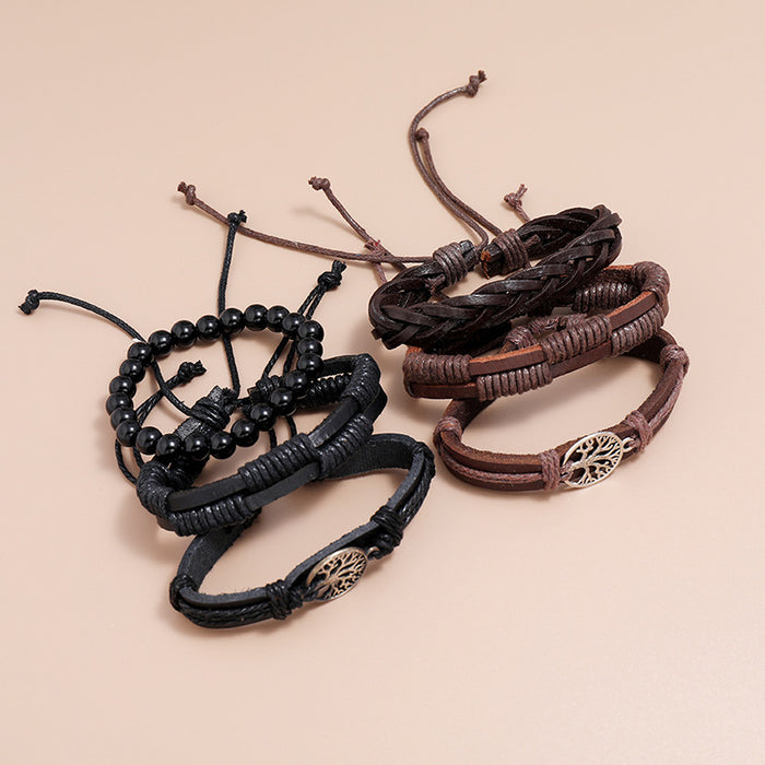 Hand-woven Vntage Combination Men's Bracelet (One Set)