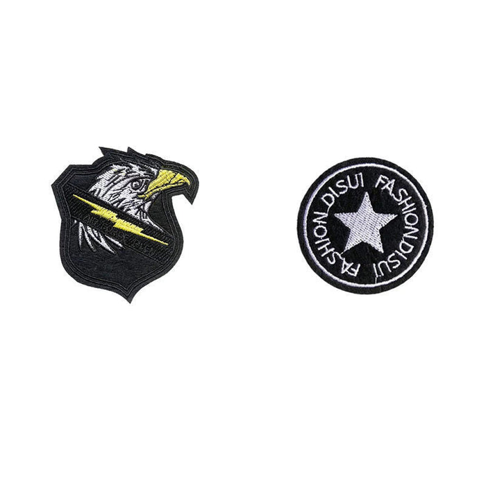 Black Decorative Patch Stick Velcro Fashion Badge Cloth Patch