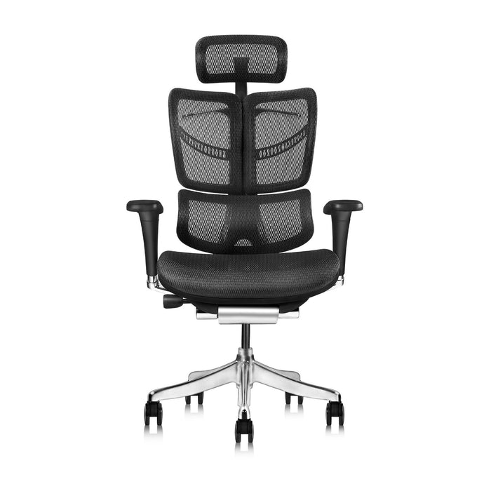 MOOJIRS Ergonomic Office Chair with Headrest Adj and Tilt Limiter|Backrest Height Adj|Seat Depth Adj|3-Dimensional Dynamic Backrest and Lumbar Support|Aluminum Frame/Base with Standard Carpet Casters