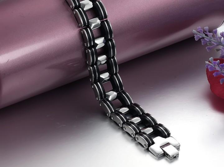Black Strip Stainless Steel Bracelet - Florence Scovel - 3