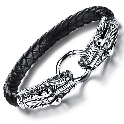 Game Of Thrones Inspired Double Dragon Stainless Steel Men's Bracelet - Florence Scovel - 2