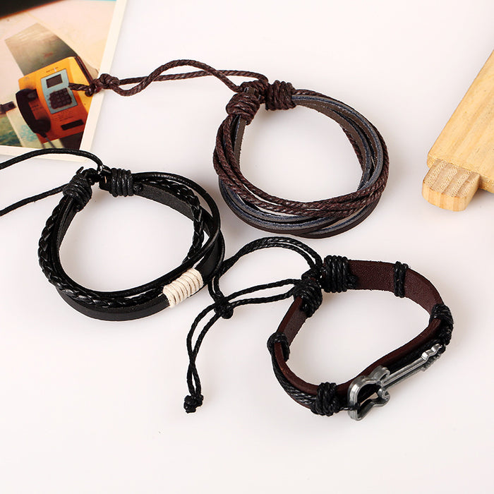 Simple Vintage Woven Alloy Guitar Bracelet (One Set)