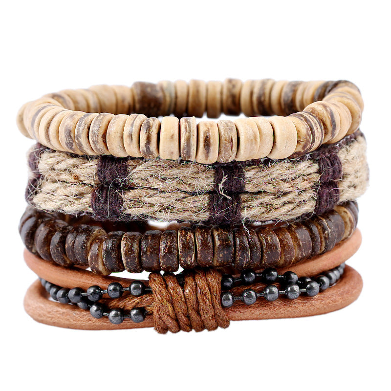 Simple Vintage Woven Coconut Shell Bracelet For Men — BeGears