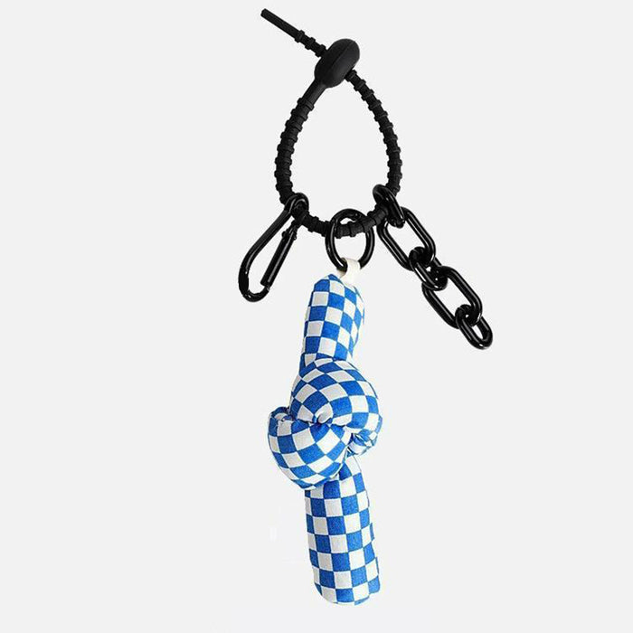 Checkerboard Twist Keychain Pendant Trendy Bag Accessories