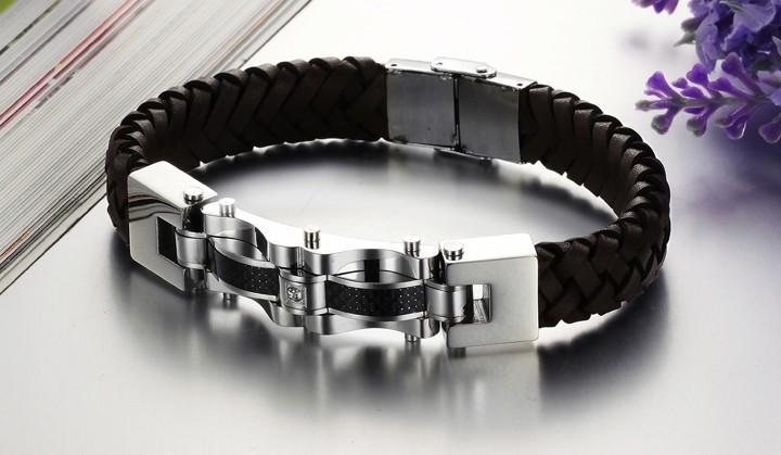 Armageddon Wing Men's Stainless Steel Bracelet (Brown) - Florence Scovel - 2