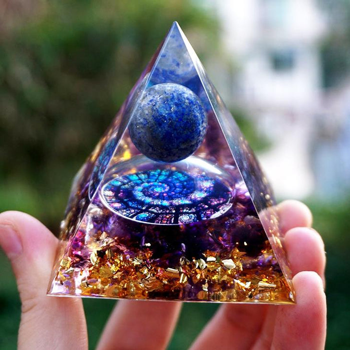 Orgonite Lapis Lazuli Sphere Pyramid