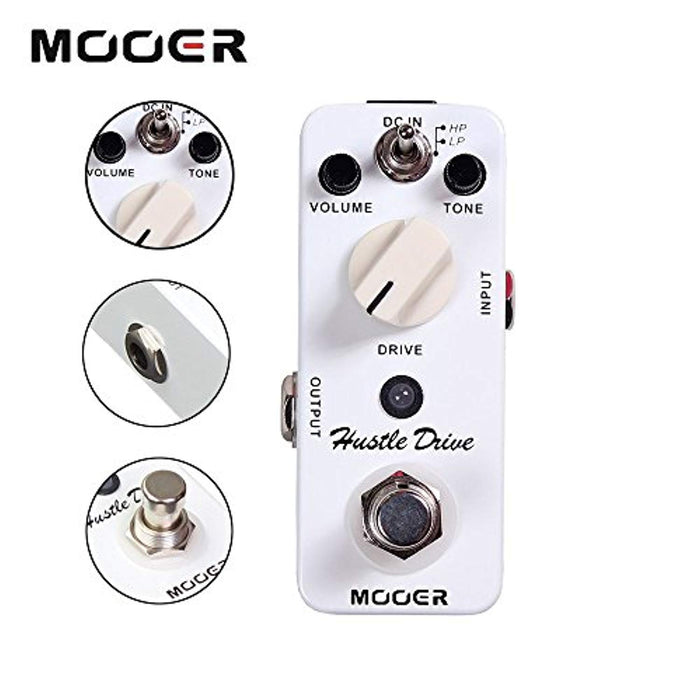 MOOER Hustle Drive Distortion Effect Pedal with True Bypass Guitar Effector Accessory