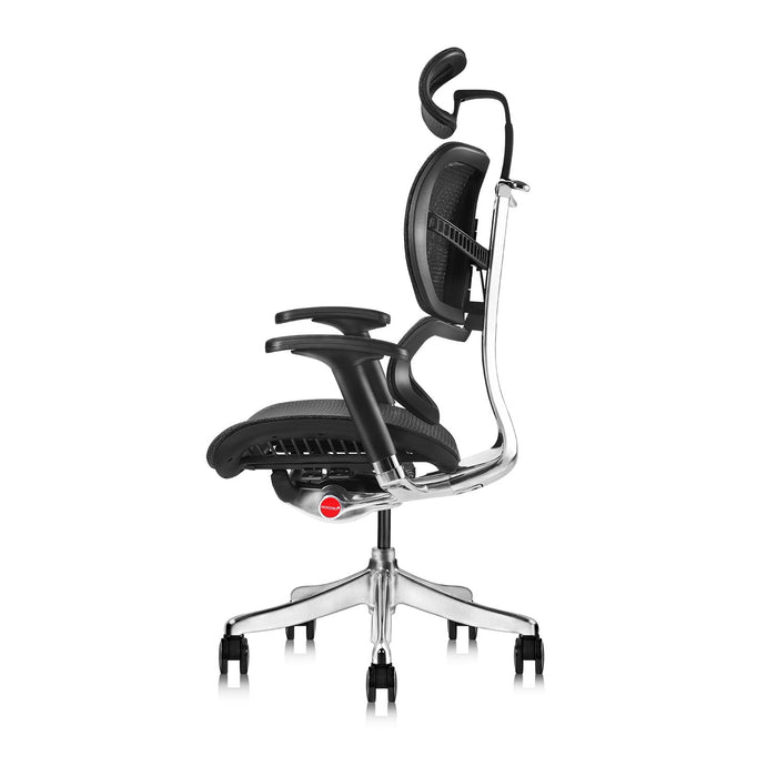 MOOJIRS Ergonomic Office Chair with Headrest Adj and Tilt Limiter|Backrest Height Adj|Seat Depth Adj|3-Dimensional Dynamic Backrest and Lumbar Support|Aluminum Frame/Base with Standard Carpet Casters
