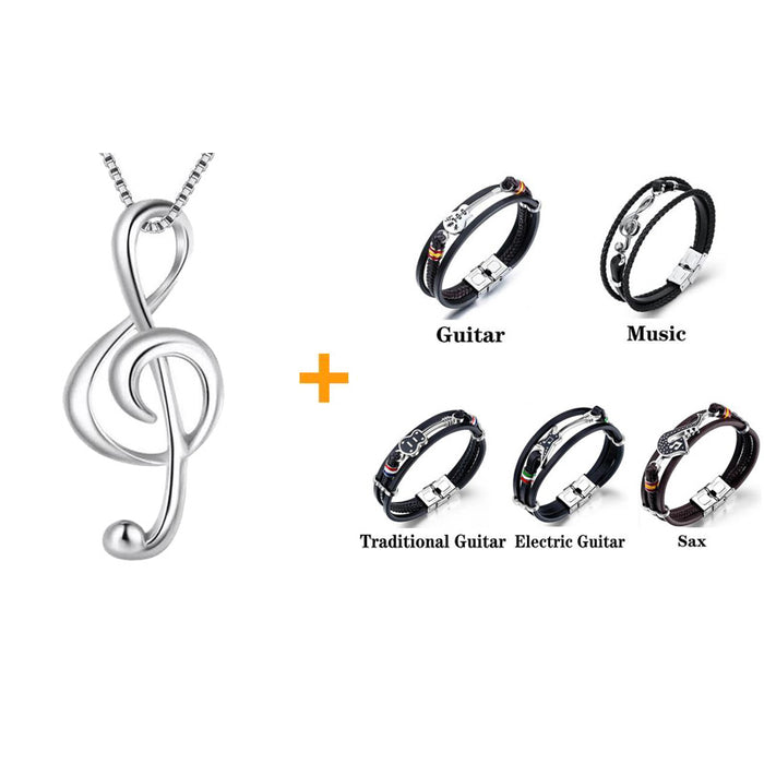 Sterling Silver Treble Clef Necklace