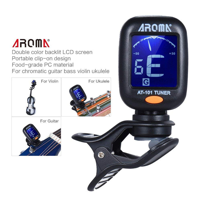 AROMA AT-101 Portable Clip-on Guitar Tuner