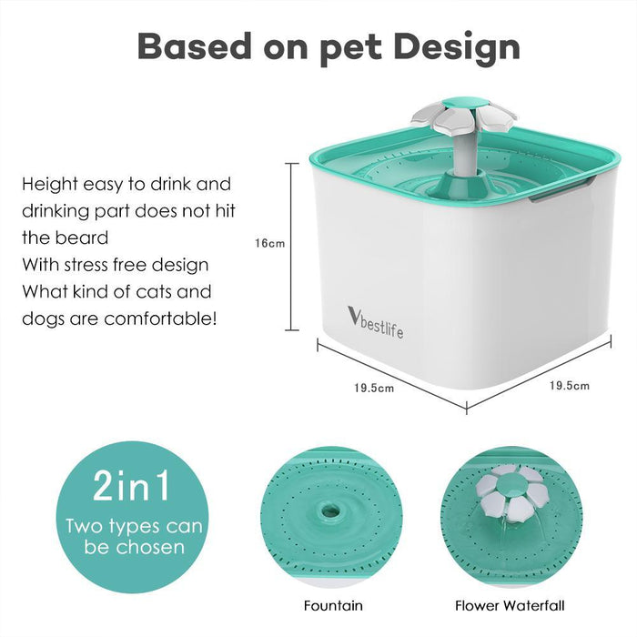 Hoison Cat and Dog Flower Fountain with Filter, Cascading Cat Fountain Holding Scent and Bacteria, Dri