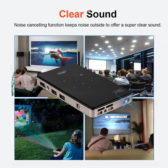 4K DLP Micro Projector 2.4G WiFi 1000:1 Phone Control Video Projector