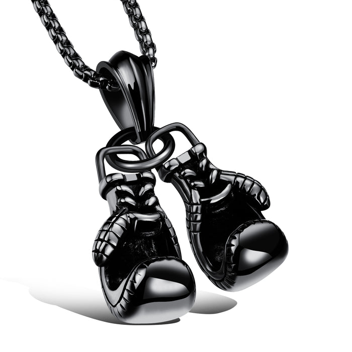 Personalized Men's Boxing Gloves Fitness Titanium Steel Necklace