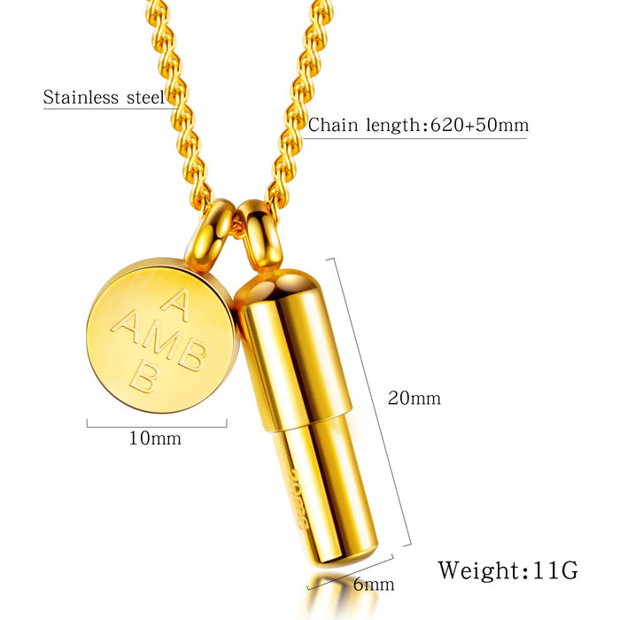 Openable net celebrity round brand capsule pills ladies necklace