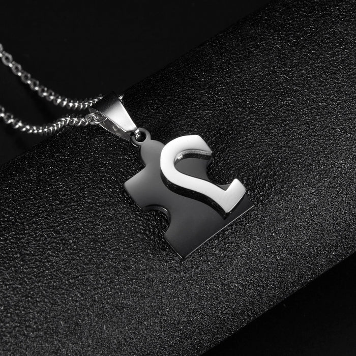 Heart-shaped Jigsaw Titanium Necklace For Couples